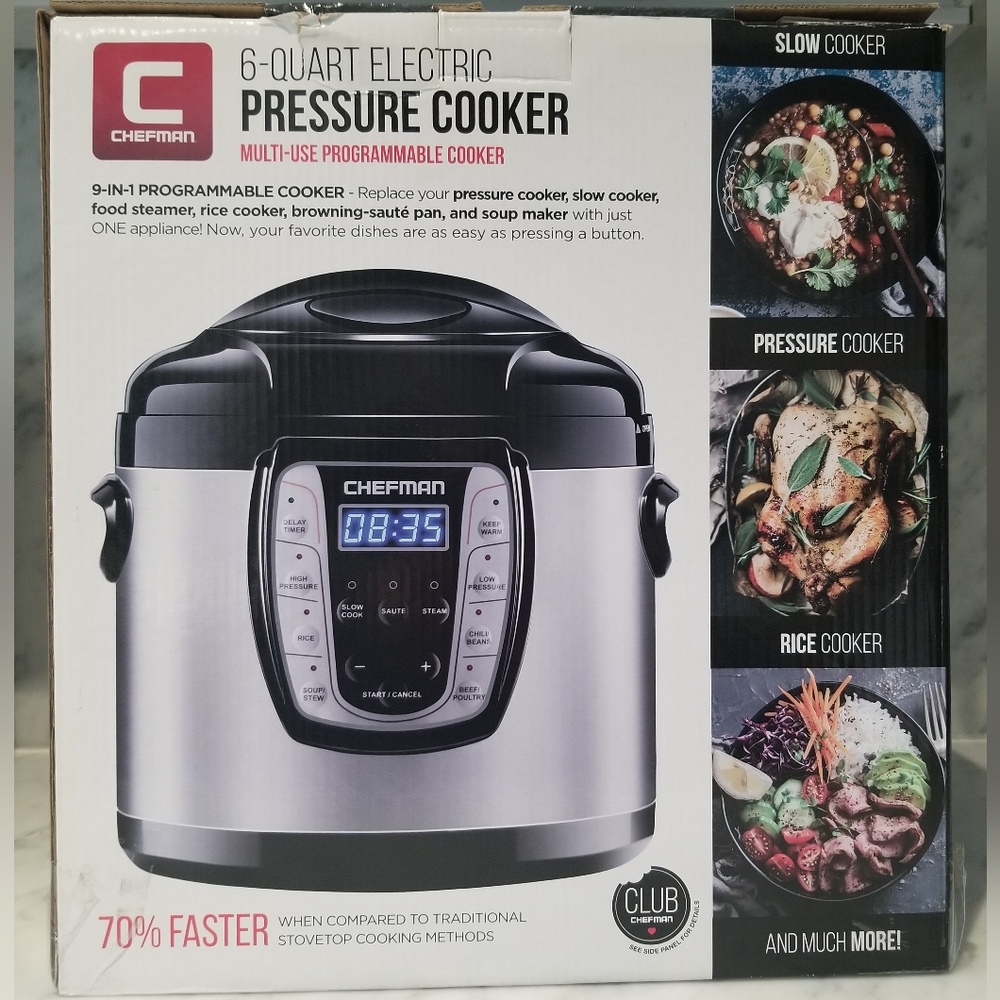 CHEFMAN 6 Quart Pressure Cooker Multi-use